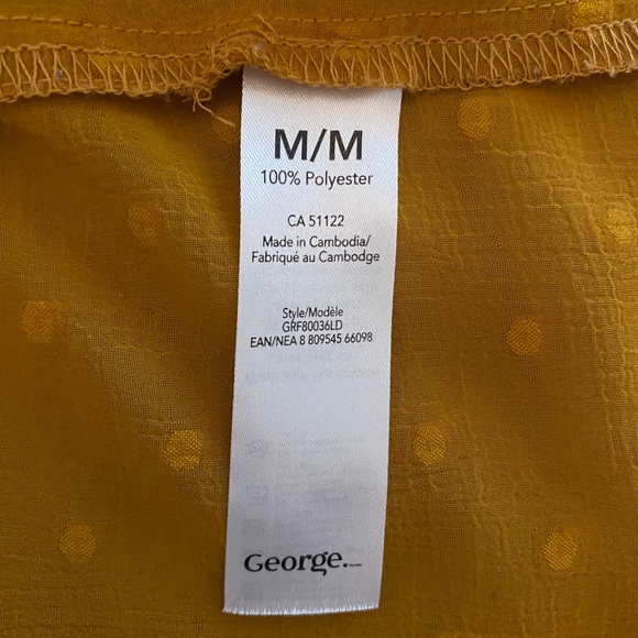 George mustard 3/4 bell sleeve sheer top - Picture 4 of 5